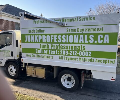 Junk professionals' truck onsite for Fence removal