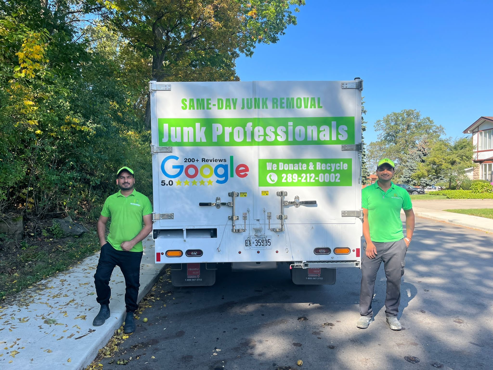 Junk Professionals truck with their in Hamilton