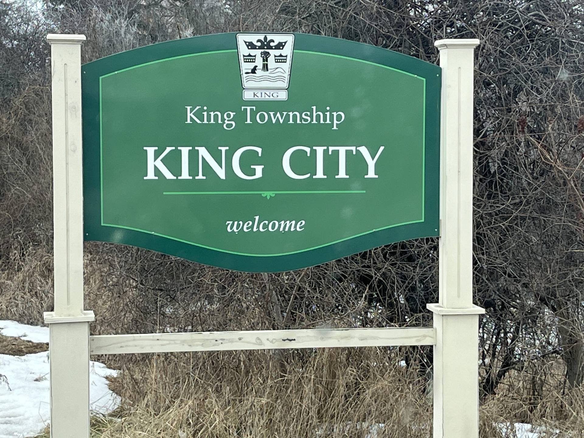 King city, township of King sign board