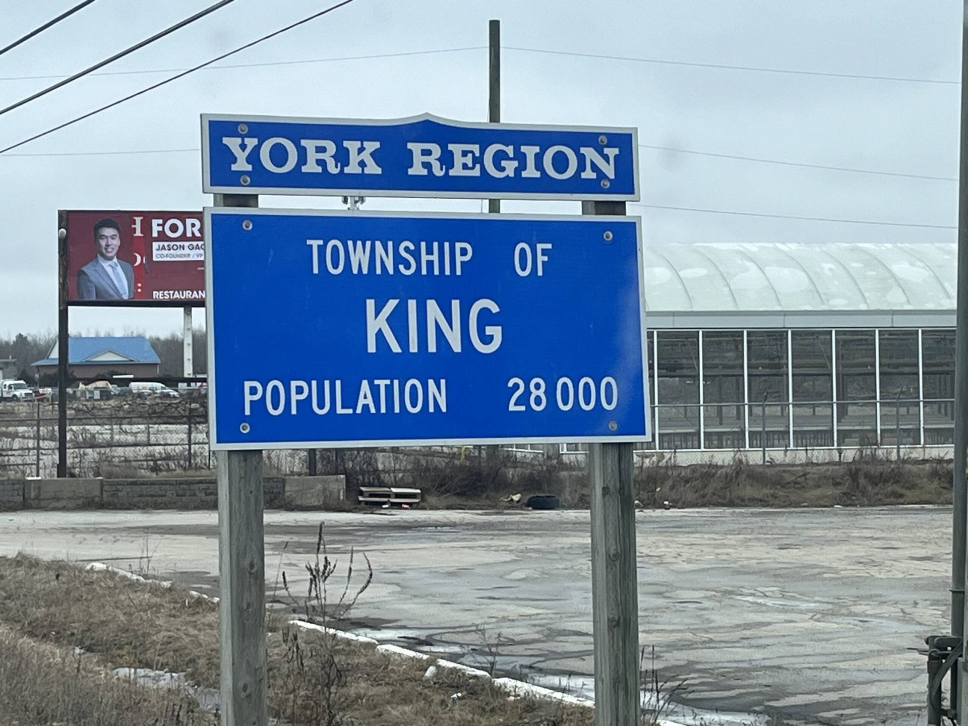 King, York Region sign board view